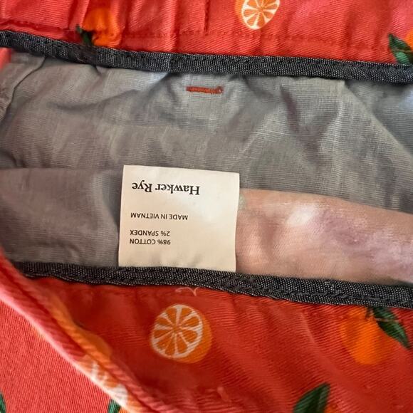 Hawker Rye Men's Chino Shorts Oranges 9" Inseam Big & Tall Size 44 Flat Front - Picture 4 of 7